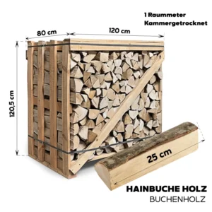 Brennholz Hainbuche 1RM Box 25 cm