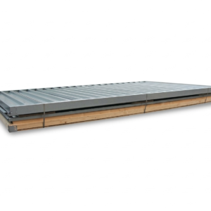 Materialcontainer MC 1400, verzinkt, zerlegt, mit Holzfußboden, 4050 x 2170 x 2150 mm, Einflügeltür auf der 4 m Seite