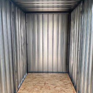 Materialcontainer MC1, lackiert RAL 7021 Schwarzgrau, H 2090 x B 1500 x T 2280 mm, Tür stirnseitig einflügelig