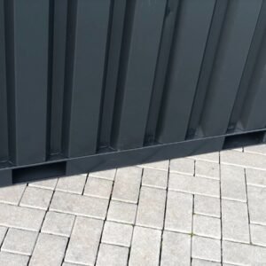 Container MC3, lackiert RAL 7021 Schwarzgrau, H 2090 x B 2142 x T 2950 mm, Tür stirnseitig einflügelig