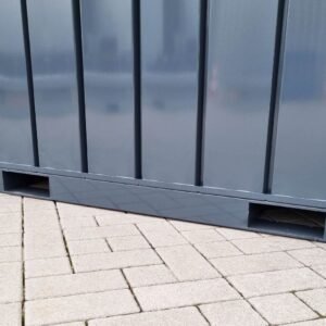 Materialcontainer MC4, lackiert RAL 7016 Anthrazitgrau, H 2090 x B 2142 x T 3882 mm, Tür stirnseitig zweiflügelig