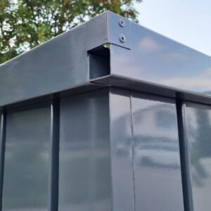 Materialcontainer MC6, lackiert RAL 7016 Anthrazitgrau, H 2090 x B 2142 x T 5882 mm, Tür längsseitig zweiflügelig